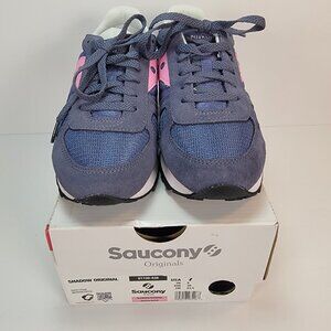 Saucony Sneakers Womens 7 Shadow Original Running Athletic Navy Pink Shoes-New